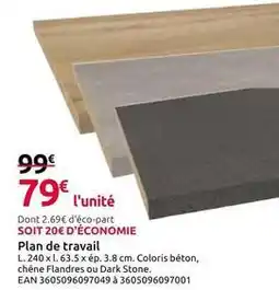 Mr Bricolage Chêne - plan de travail offre