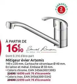 Mr Bricolage Mitigeur évier artemis offre