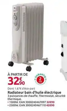 Mr Bricolage Radiateur bain d'huile électrique offre