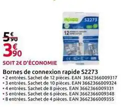 Mr Bricolage Bornes de connexion rapide s2273 offre