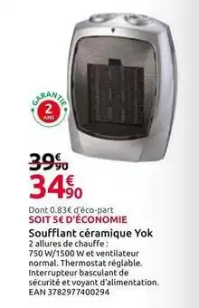 Mr Bricolage Soufflant céramique yok offre