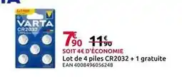 Mr Bricolage Varta - lot de 4 piles cr2032 + 1 gratuite offre