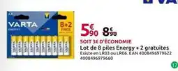 Mr Bricolage Varta - lot de 8 piles energy + 2 gratuites offre