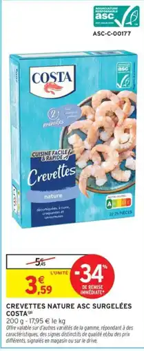 Intermarché COSTA Crevettes nature offre