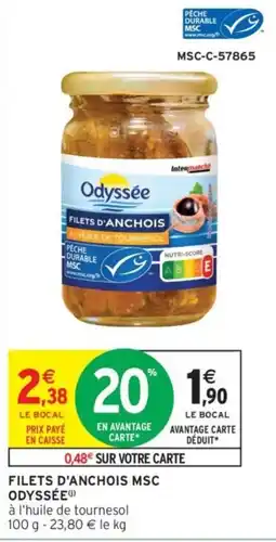 Intermarché Odyssée Filets d'anchois offre