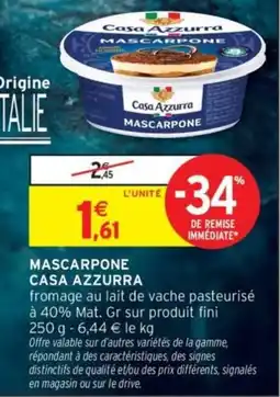 Intermarché Casa Azzurra Mascarpone offre