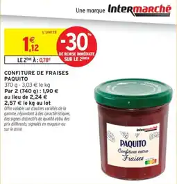 Intermarché PAQUITO Confiture extra Fraises offre