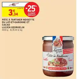 Intermarché Lucien Georgelin Pâte à tartiner Noisette offre