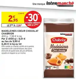 Intermarché Chabrior Madeleines Cœur chocolat offre