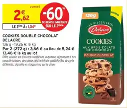 Intermarché Delacre Cookies double chocolat offre