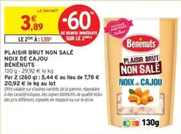 Intermarché Bénénuts Plaisir Brut Non Salé Noix de Cajou offre