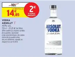 Intermarché ABSOLUT VODKA offre