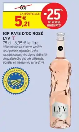 Intermarché LYV IGP PAYS D'OC ROSÉ offre