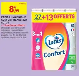 Intermarché LOTUS Papier hygiénique Confort Blanc offre