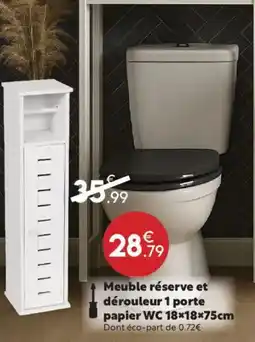 Maxi Bazar Meuble réserve et dérouleur 1 porte papier WC offre