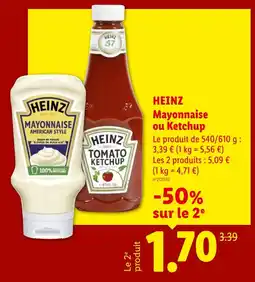 Lidl HEINZ Mayonnaise ou Ketchup offre