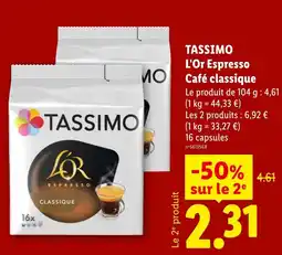 Lidl TASSIMO L'Or Espresso Café classique offre