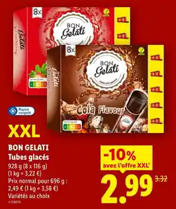 Lidl BON GELATI Tubes glacés offre