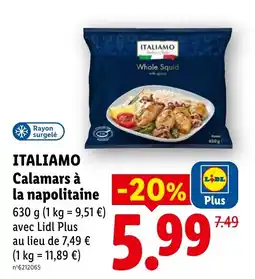 Lidl ITALIAMO Calamars à la napolitaine offre