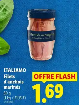 Lidl ITALIAMO Filets d'anchois marinés offre