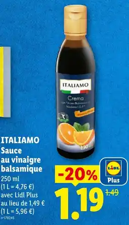 Lidl ITALIAMO Sauce au vinaigre balsamique offre