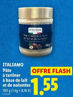 Lidl ITALIAMO Pâte à tartiner à base de lait et de noisettes offre