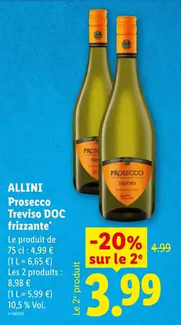 Lidl ALLINI Prosecco Treviso DOC frizzante offre