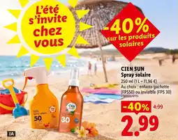 Lidl CIEN SUN Spray solaire offre