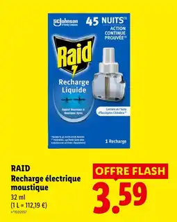 Lidl RAID Recharge électrique moustique offre