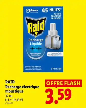 Lidl RAID Recharge électrique moustique offre
