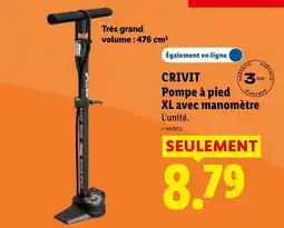 Lidl CRIVIT Pompe à pied XL avec manomètre offre