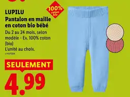 Lidl LUPILU Pantalon en maille en coton bio bébé offre