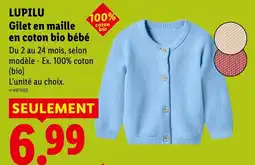 Lidl LUPILU Gilet en maille en coton bio bébé offre