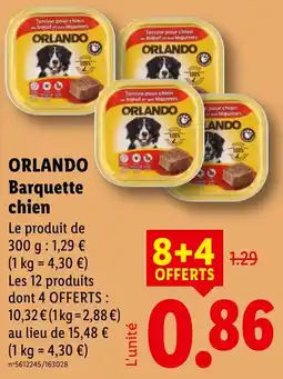 Lidl ORLANDO Barquette chien offre