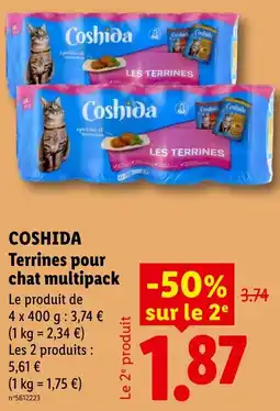 Lidl Coshida Terrines pour chat multipack offre