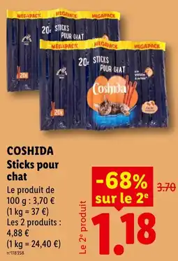 Lidl Coshida Sticks pour chat offre