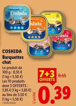 Lidl Coshida Barquettes chat offre