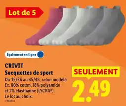 Lidl CRIVIT Socquettes de sport offre