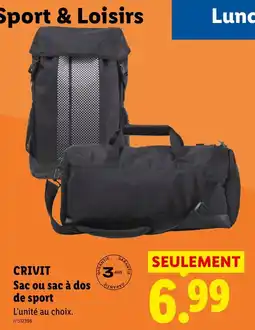Lidl CRIVIT Sac ou sac à dos de sport offre