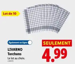 Lidl LIVARNO Torchons offre