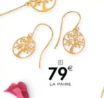 Cora x Carrefour Boucles d'oreilles pendantes or jaune offre