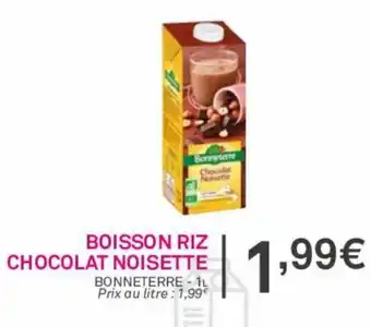 Boisson riz chocolat noisette