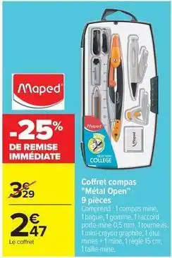 Carrefour Drive Maped - coffret compas offre