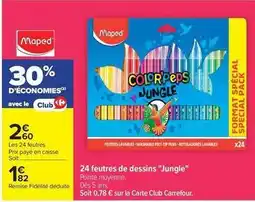 Carrefour Drive Maped - 24 feutres de dessins jumgle offre