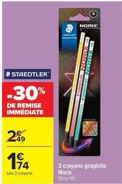 Carrefour Drive Staedtler - 3 crayons graphite offre