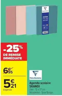 Carrefour Drive Clairefontaine - agenda scolaire offre
