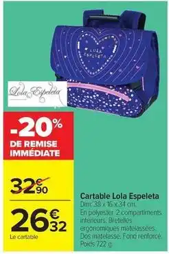 Carrefour Drive Dim - cartable lola offre
