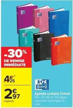 Carrefour Drive Oxford - agenda scolaire school offre