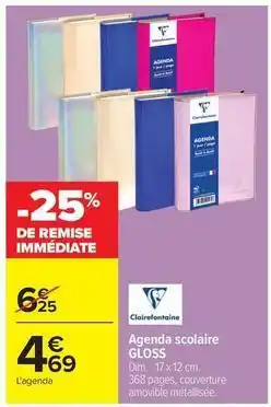 Carrefour Drive Clairefontaine - agenda scolaire gloss offre
