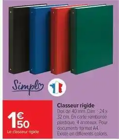 Carrefour Drive Simply - classeur rigide offre